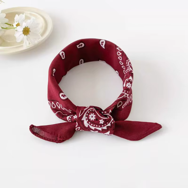 Foulard Bandana Rouge Vin pour Femme
