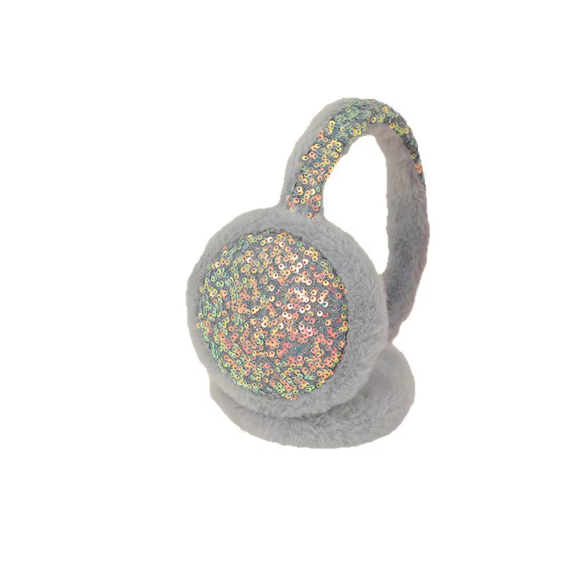 Cache-oreilles pour femmes coréen paillettes Dopamine Kawaii Verstaile peluche hiver velours coupe-vent pliable