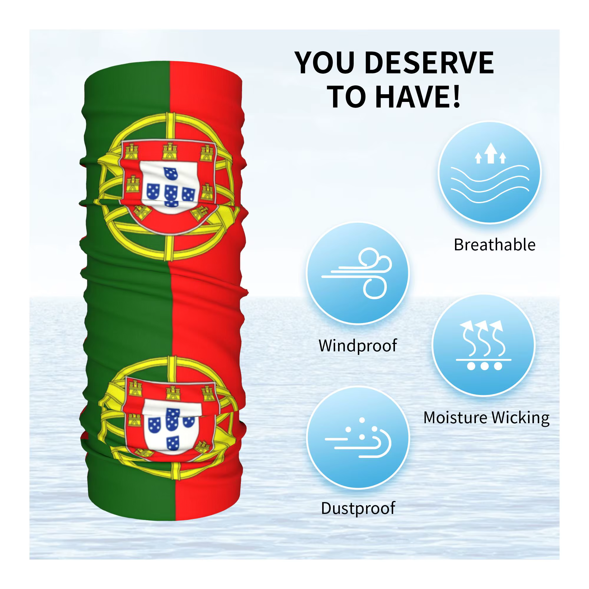 Bandana personnalisé drapeau du Portugal