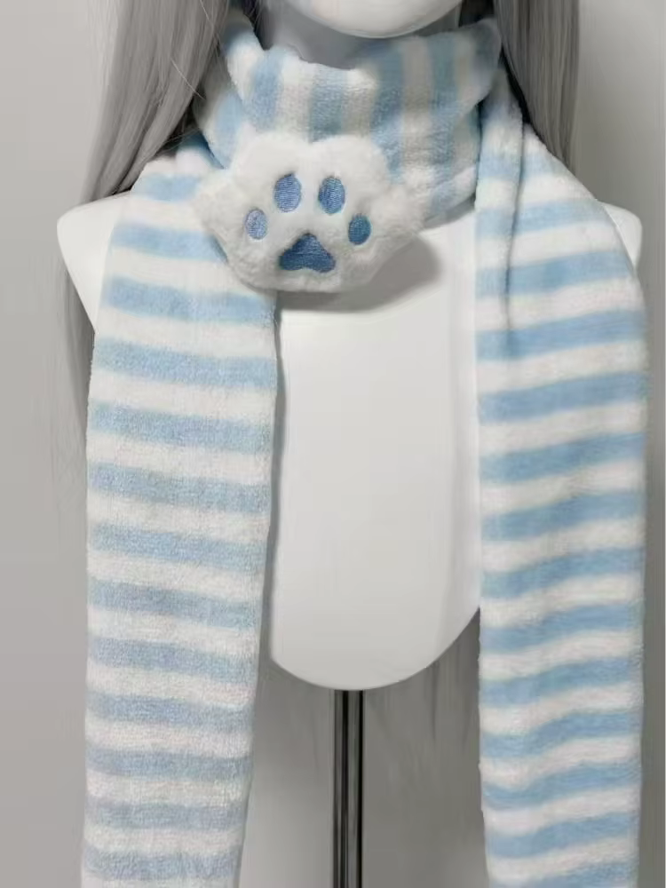 Écharpe Kawaii à motif patte de chat