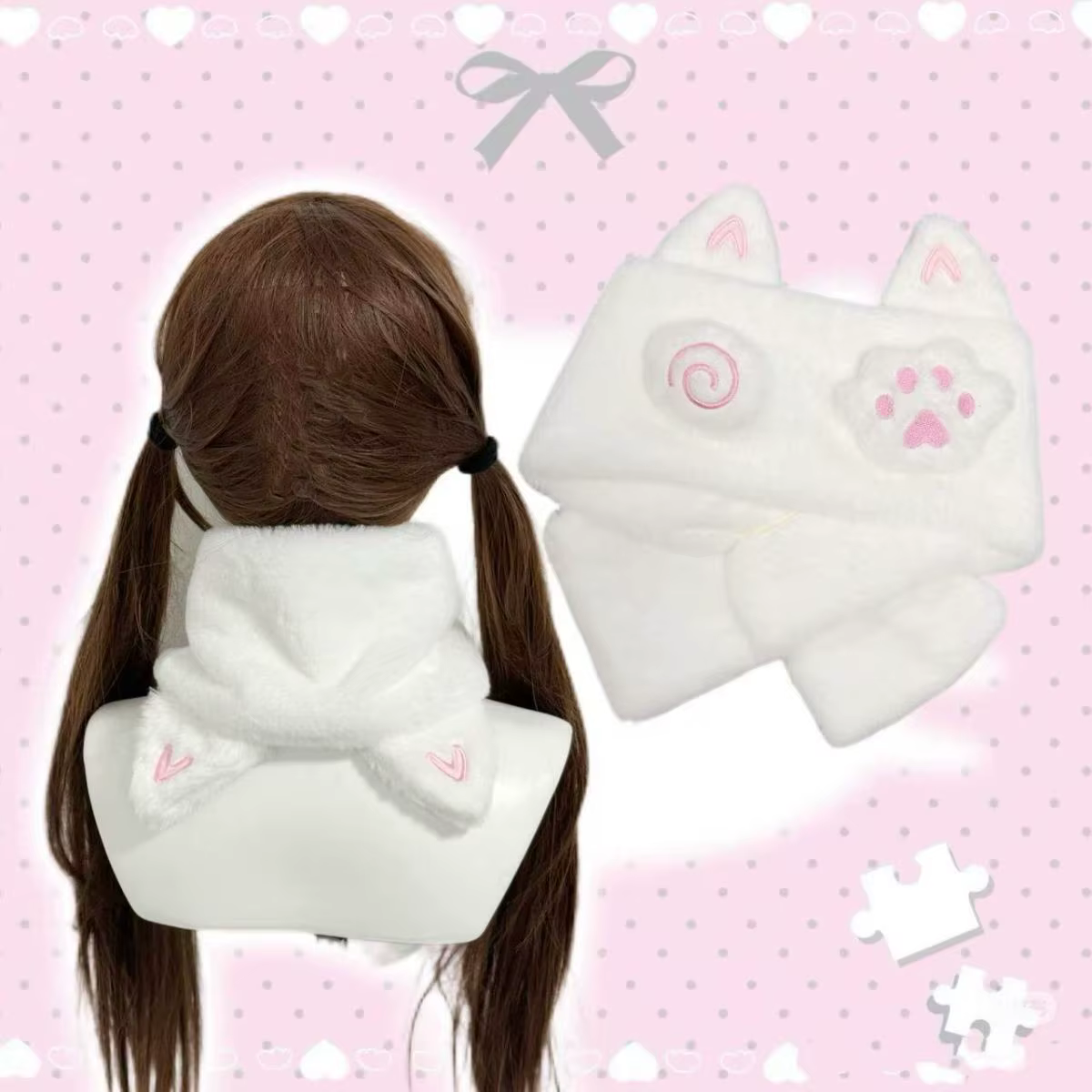 Écharpe tricotée japonaise Kawaii
