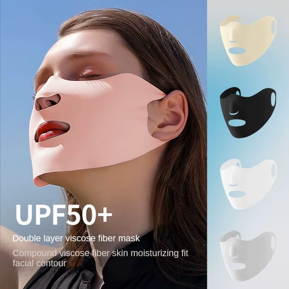 Foulards de visage pour hommes randonnée pour femmes couleur unie en plein air glace soie