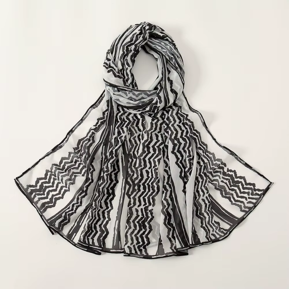 Dubaï écharpe Plaid imprimé Keffiyel foulard longue crème solaire en mousseline de soie Hijab