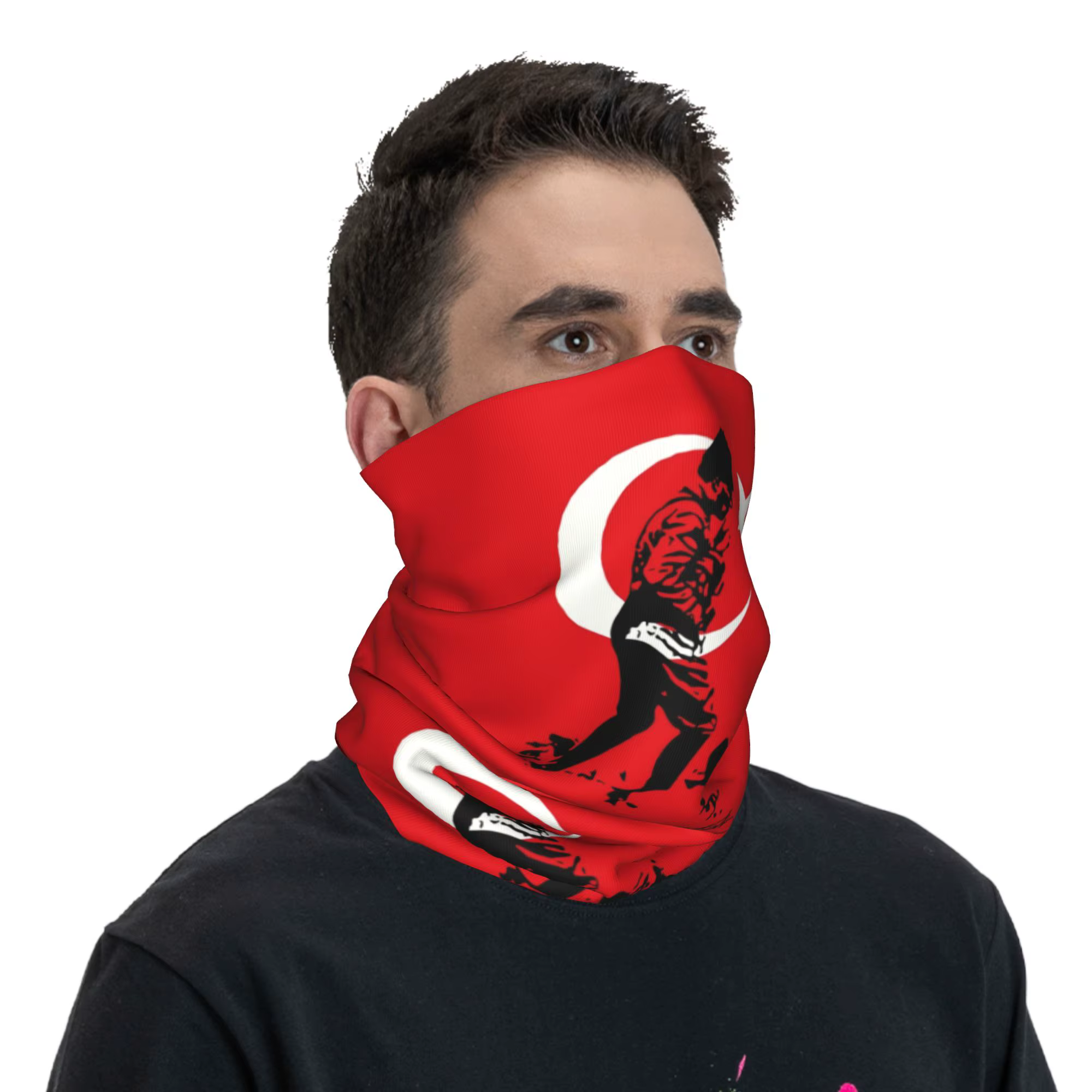 Turquie Mustafa Kemal Ataturk Bandana cache-cou coupe-vent visage écharpe couverture hommes femmes drapeau turc bandeau Tube cagoule