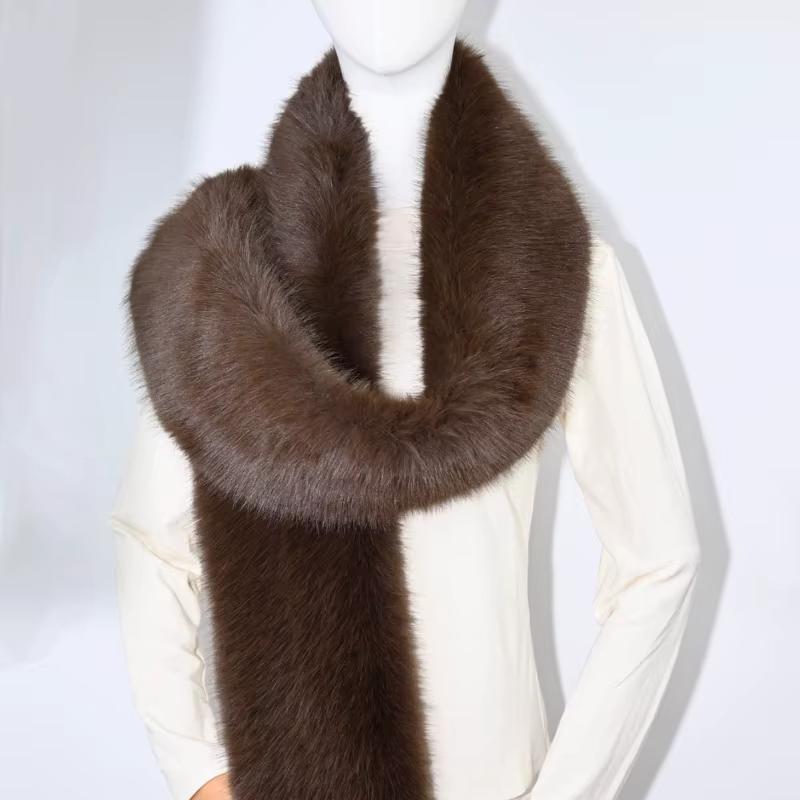2025 nouveau hiver Imitation vison fourrure écharpes femmes chaud moelleux fausse