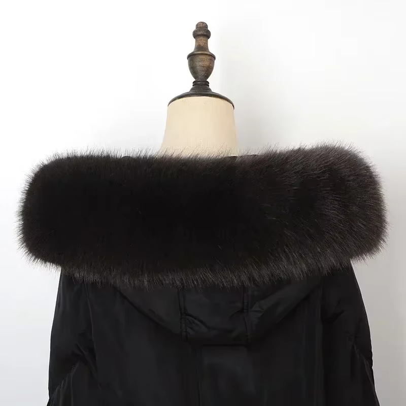 Faux col de fourrure de renard foulards de mode pour dames femmes et hommes manteau veste hiver luxe