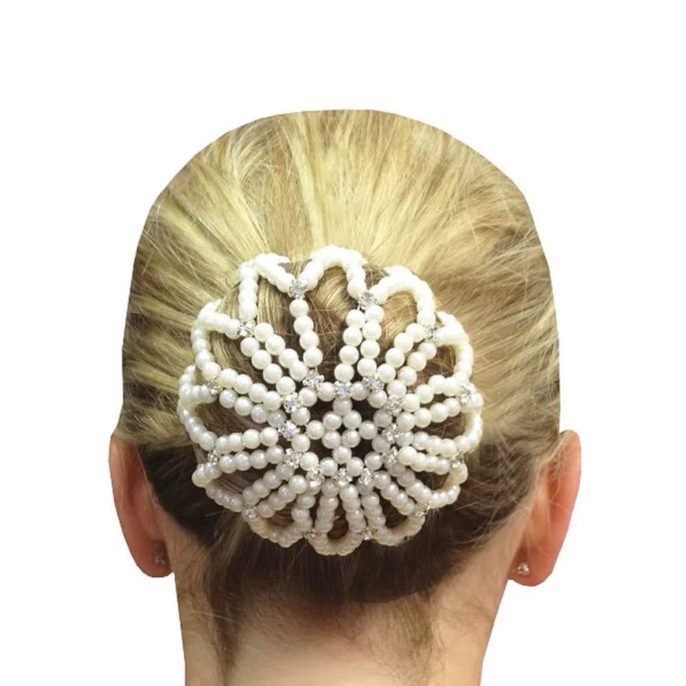 Mode dames Crochet Balle Snood cristal à la main chignon Net chapeaux perle filets à cheveux