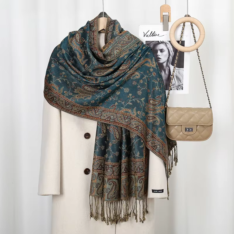Écharpe en coton Paisley pour femme