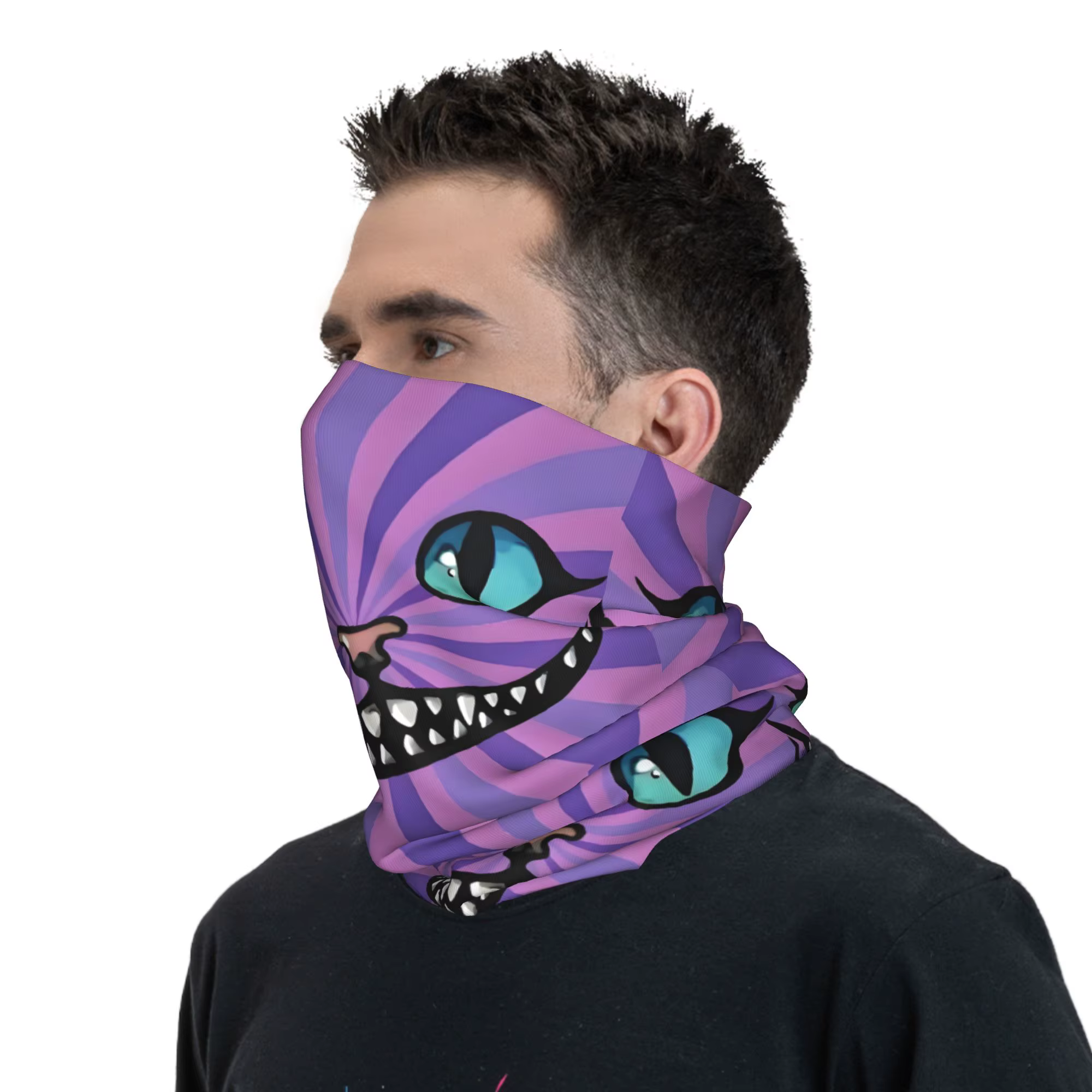 Cache-cou bandana personnalisé motif Chat du Cheshire pour la randonnée et la course à pied