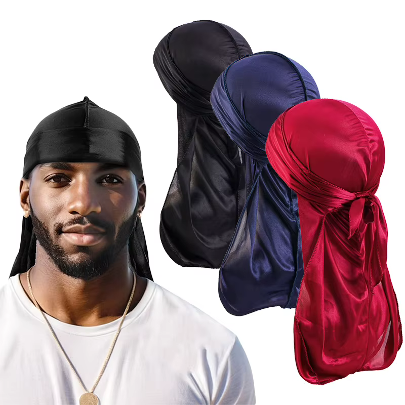1 pièce Durag long unisexe en soie