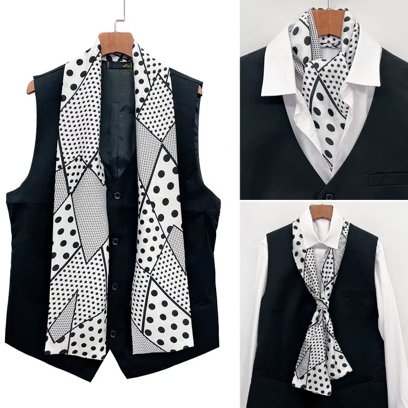 Petits foulards longs en soie pour hommes