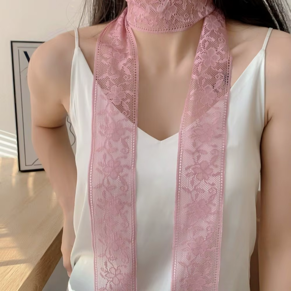 Écharpe élégante à imprimé floral en dentelle