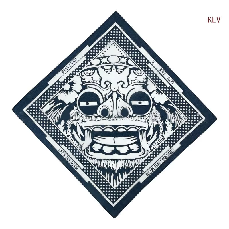 Crâne imprimé Bandanas écharpe pour adulte unisexe carré foulard nouveauté cou