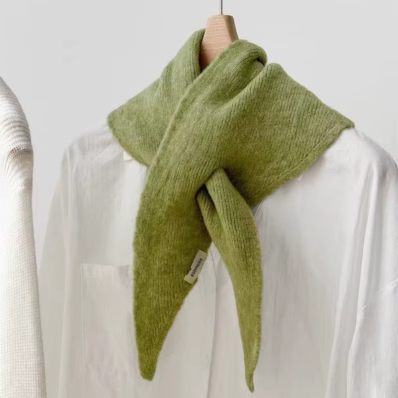 Écharpe triangulaire unie à double usage avec lien croisé pour femme