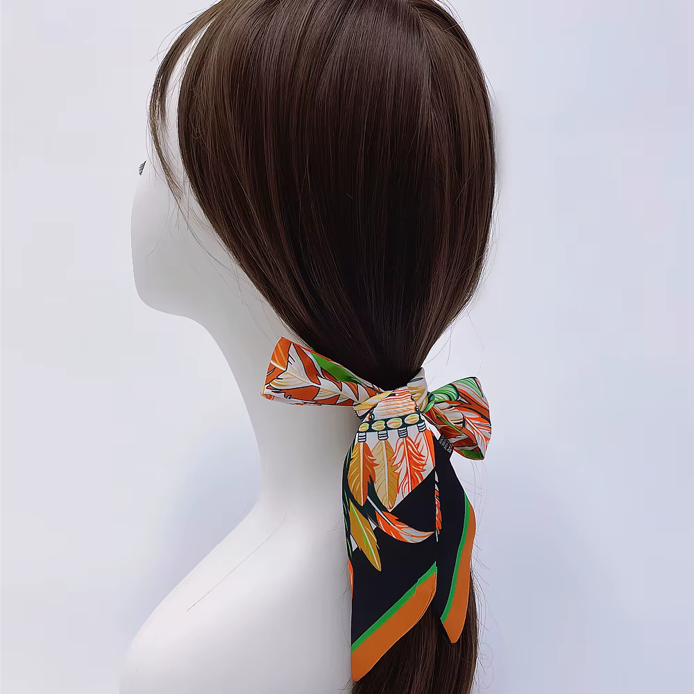 Marque indienne plume sac écharpe 2024 nouveau Design femmes luxe 100% foulard en soie mode bandeau maigre cheveux