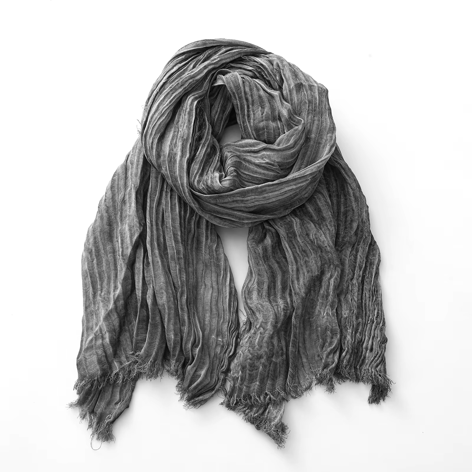 Écharpe en coton et lin froissé pour hommes et femmes