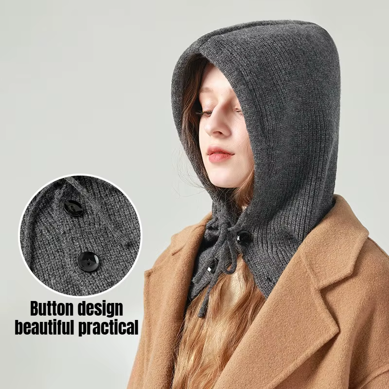 Hiver chaud à capuche écharpe chapeau tricot cagoule pour femmes hommes