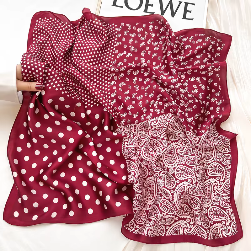 Nouveau foulard en soie foulard carré en soie pour femmes