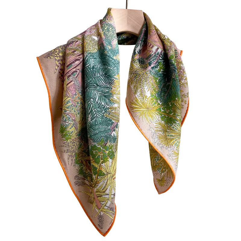 70% laine 30% Foulard en soie véritable pour femmes châles enveloppes