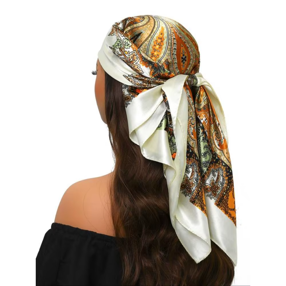 Écharpe carrée imprimée Paisley de Style bohème pour femmes