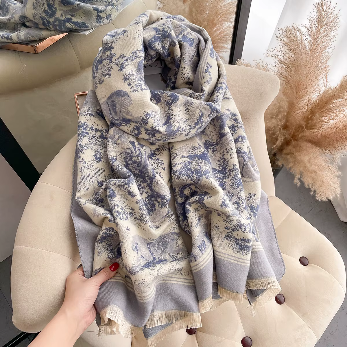 Luxe hiver cachemire écharpe femmes conception chaude Pashmina couverture Poncho foulards femme nouveau Animal châle épais Foulard Bufanda
