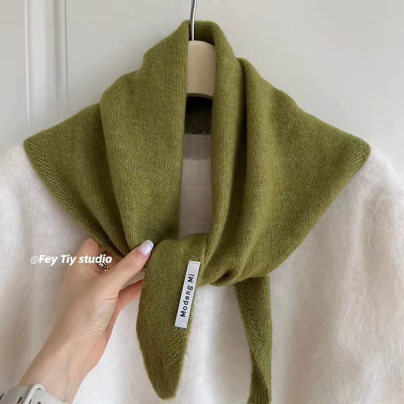 Écharpe triangulaire tricotée en laine Pure pour femmes