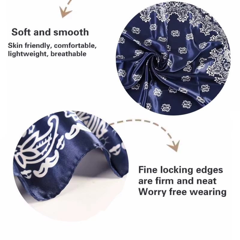 Foulard carré en soie imprimé pour femmes