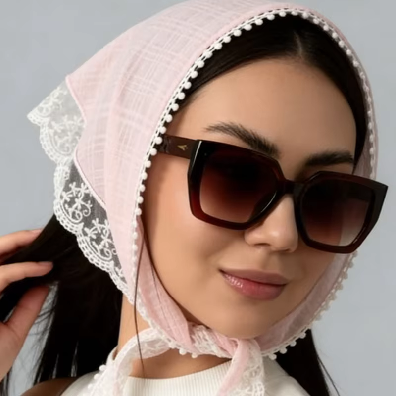 Nouveau foulard rétro en dentelle 2026 pour femme
