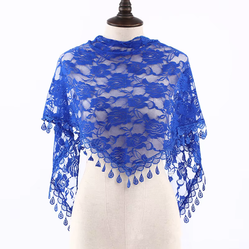 Foulard Femme mode Bufandas femmes Hijab Triangle dentelle Voile Tulle écharpe châle évider