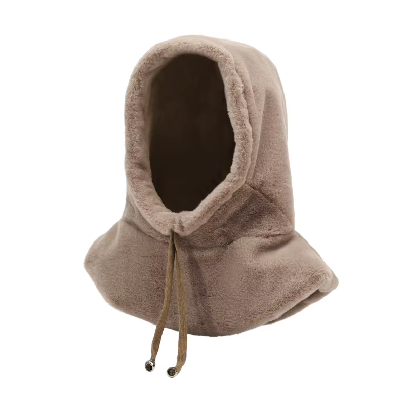 Cape de fourrure écharpe capuche hiver chapeau chaud pour les femmes polaire épaisse Protection des oreilles