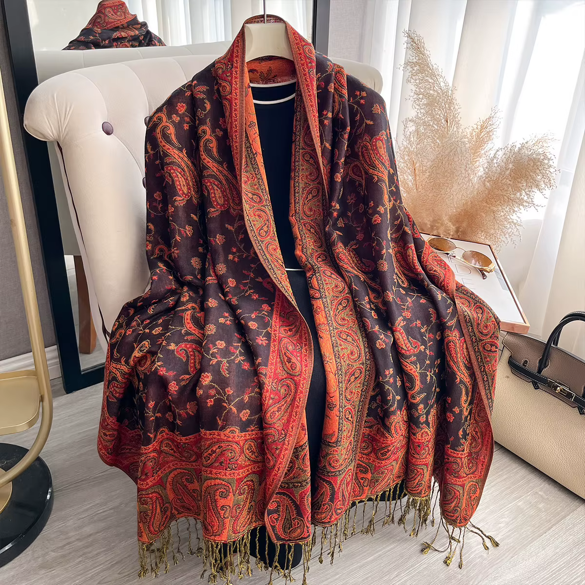 2025 bohême Pashmina Hijab écharpe longue châle musulman femme Foulard doux Turban bandeau pour femmes