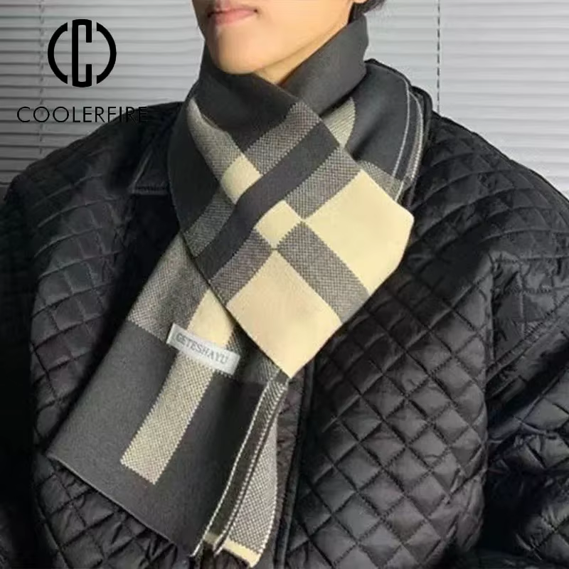Écharpe à carreaux hiver hommes garder au chaud