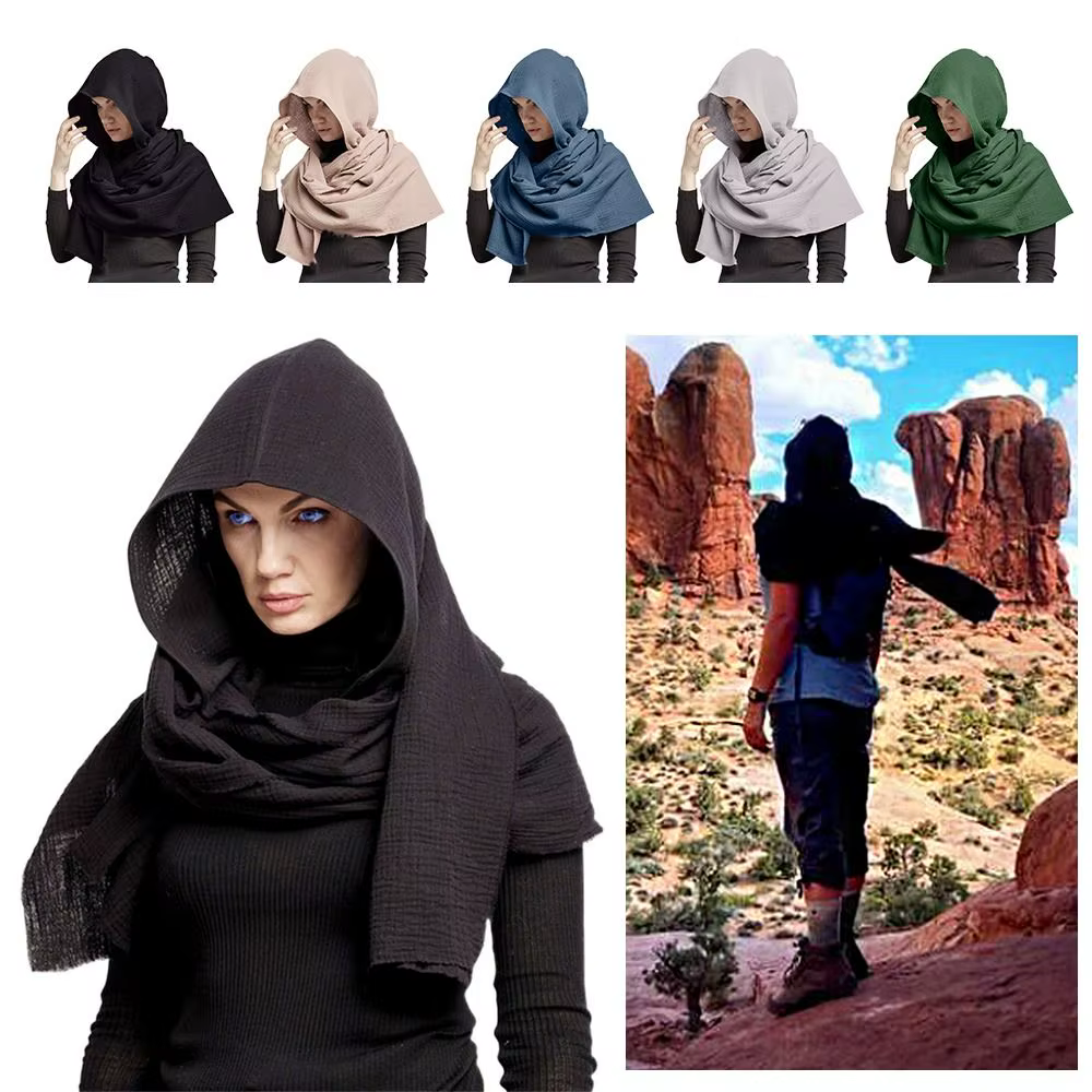 Écharpe à Capuche Multifonctionnelle en Coton et Lin Doux