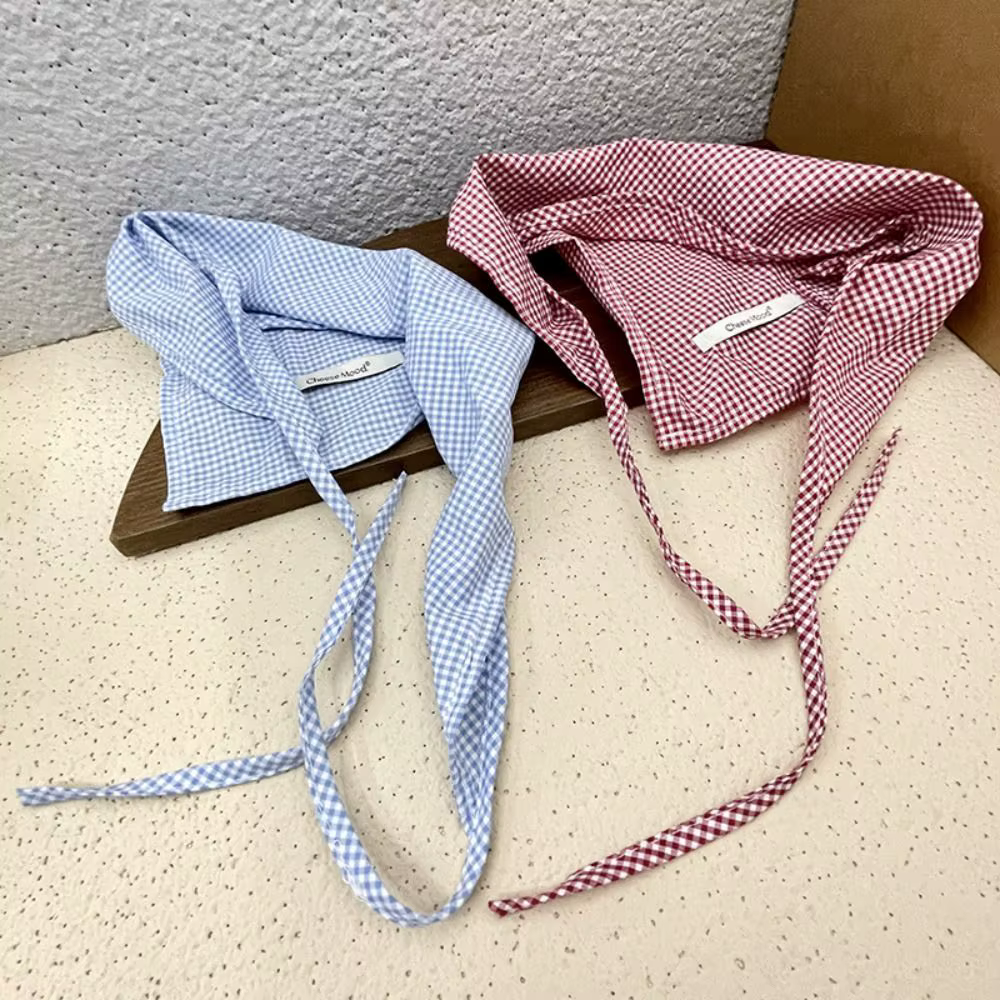 Foulard Cheveux Roux Bohème Bandana Style Pastoral Bleu Triangle Bandeau