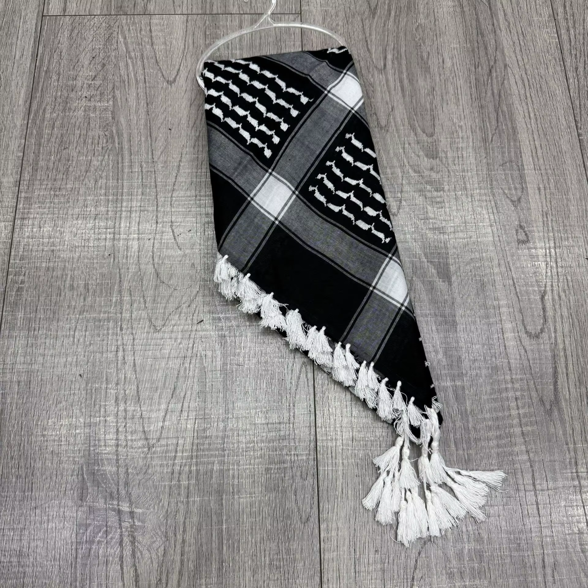 125*125 cm noir blanc adulte arabe Keffiyeh foulard multi-usage moyen-orient Wrap châle Jacquard motif