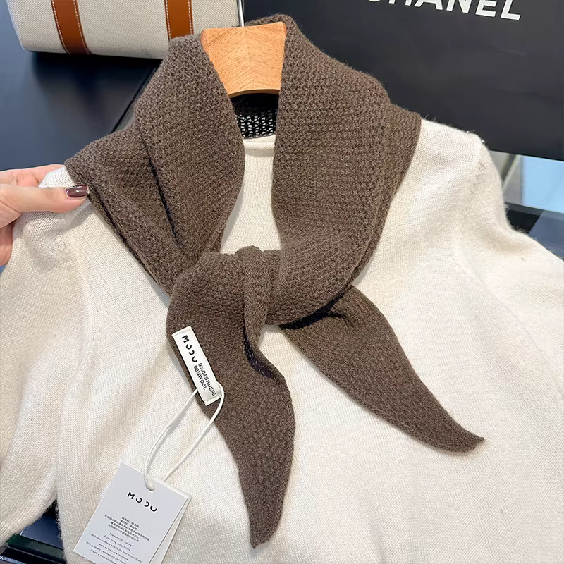Écharpe tricotée 92% laine pour femme, écharpe chaude d'hiver, couleur unie brillante, châle épais, Triangle doux, col Pashmina, nouvelle collection 2025