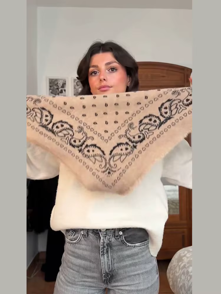 Foulard carré imprimé décontracté pour femme