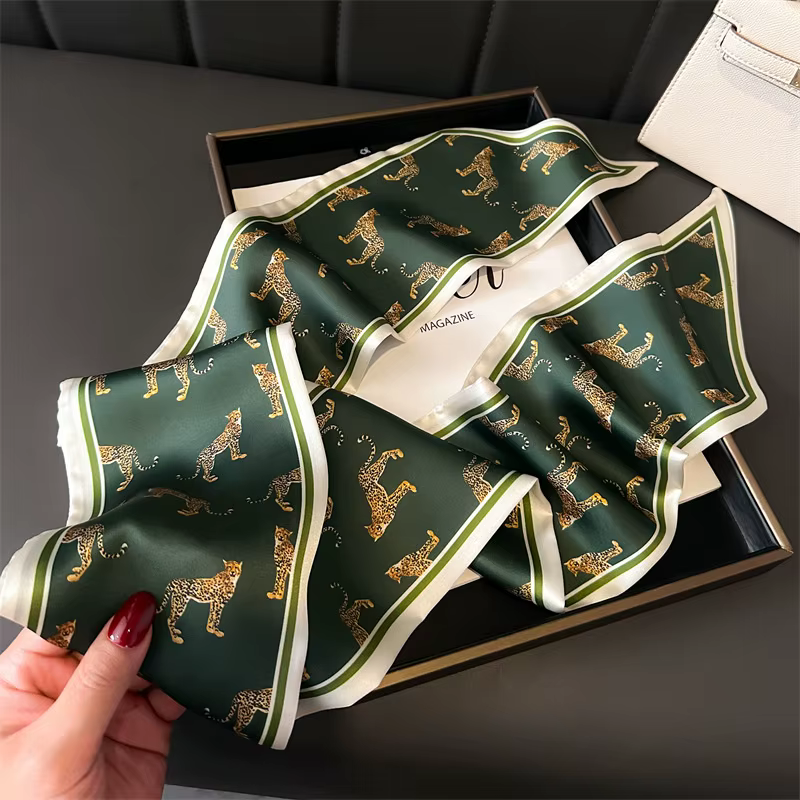 Foulard de tête de luxe foulards de cou de cheveux pour femmes sac à main écharpes pour sacs