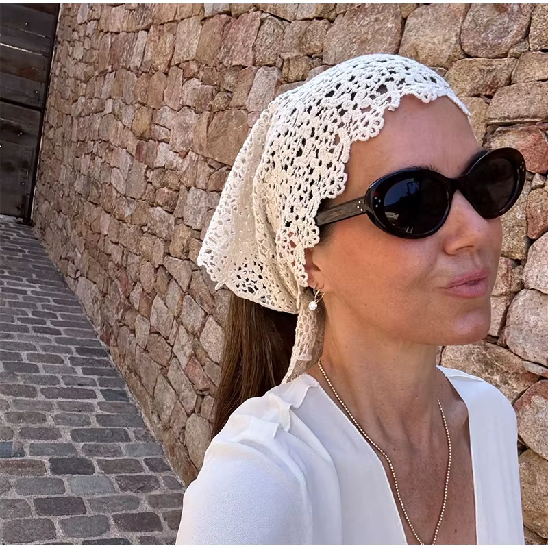 Écharpe et foulard en dentelle florale pour femme