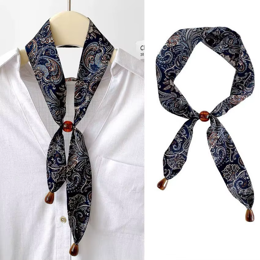 Écharpe étroite de style ethnique vintage pour femmes : légère