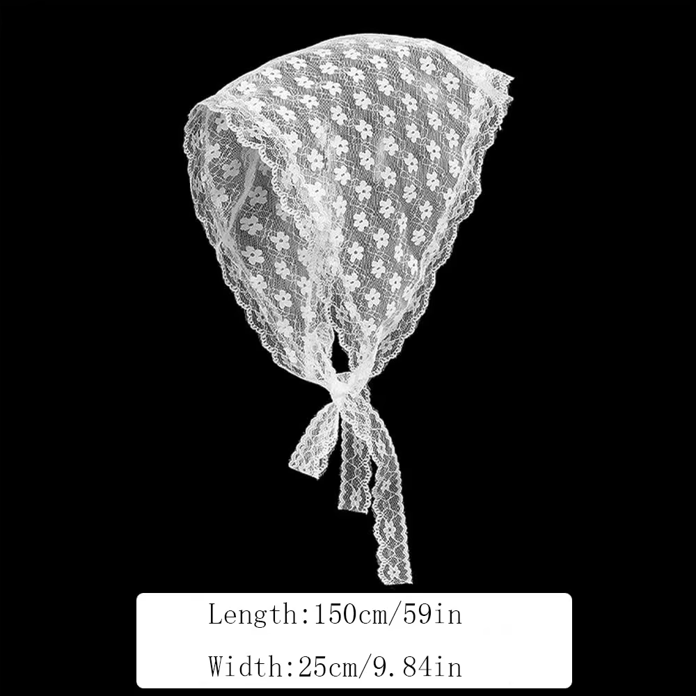 1 pièce Foulard triangulaire en dentelle blanc