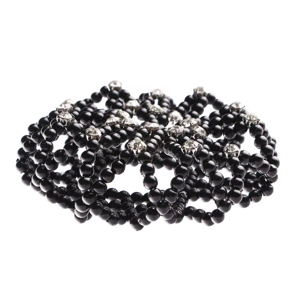 Mode dames Crochet Balle Snood cristal à la main chignon Net chapeaux perle filets à cheveux