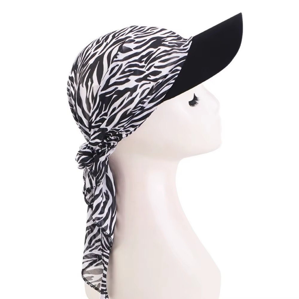 Casquette de baseball légère en mousseline de soie avec foulard intégré