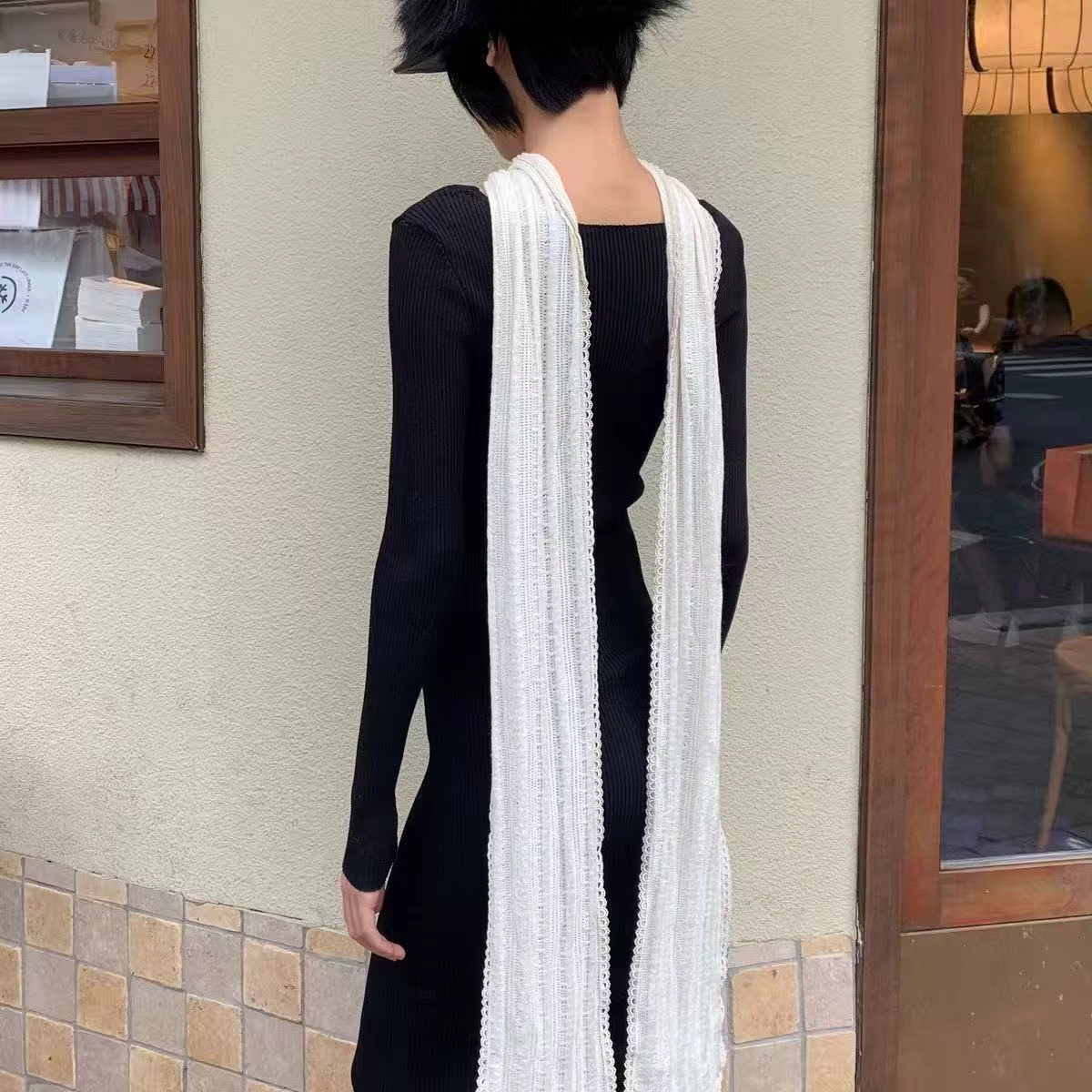 Écharpe en dentelle de Style Court Vintage pour femmes