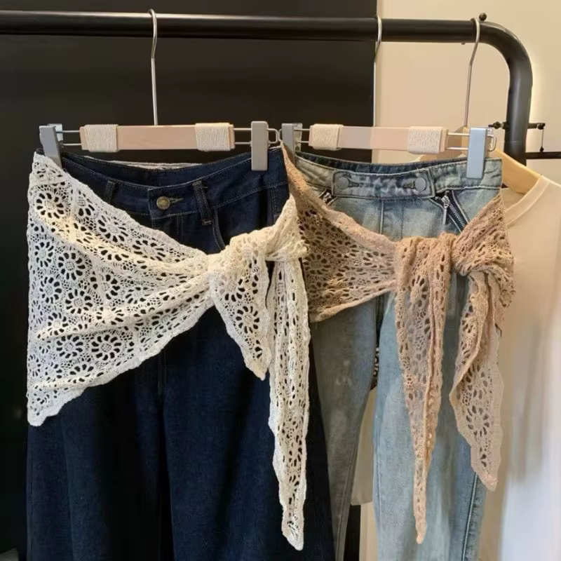 Écharpe triangulaire tricotée rétro pour femme