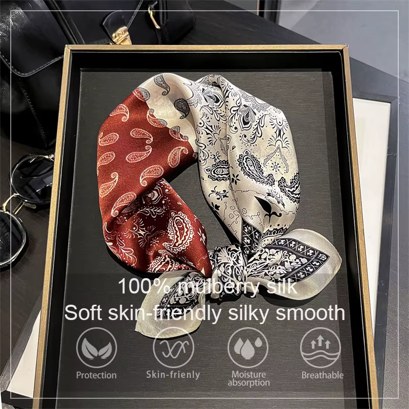100% foulard en soie Bandana femmes foulards carrés