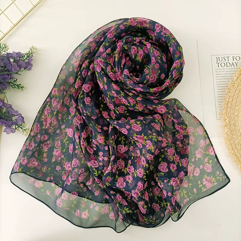 Foulard Georgette en Mousseline de Soie pour Femme
