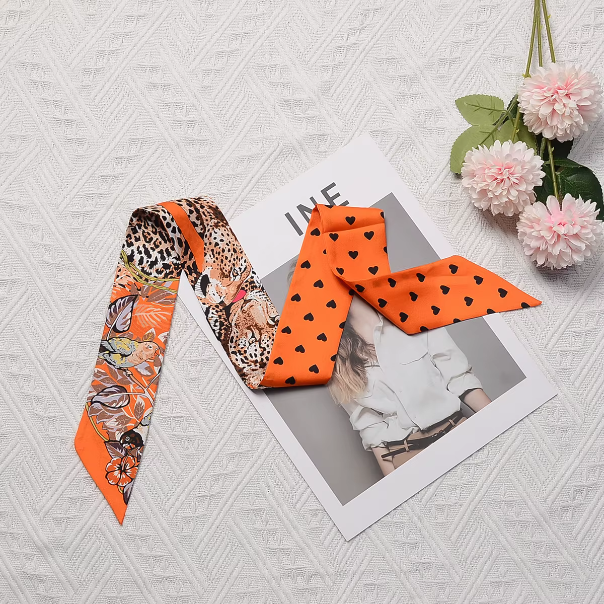 Injplanchers f-Foulard léopard pour femme