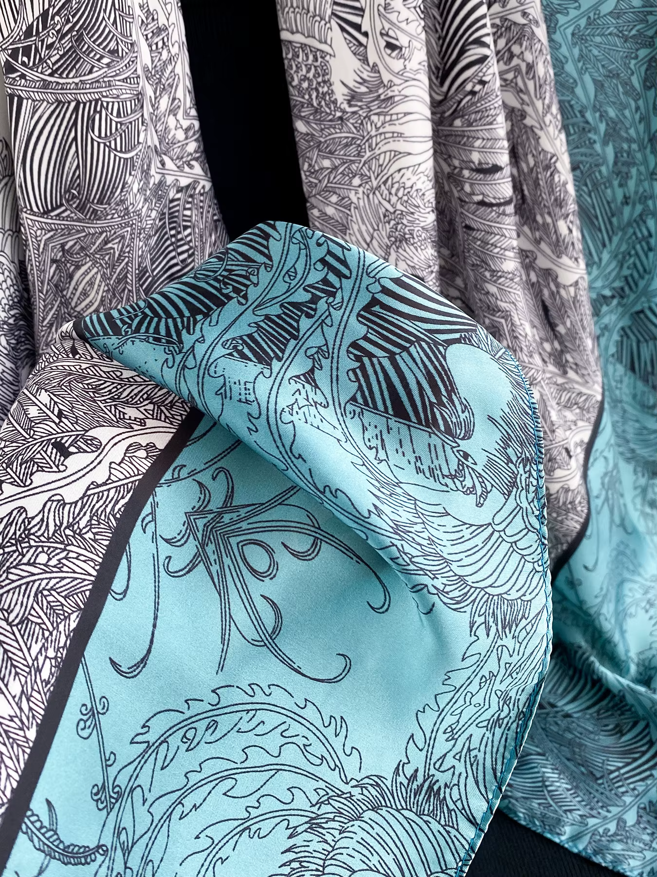 Nouveau Foulard Carré en Satin Lijiin 90*90cm