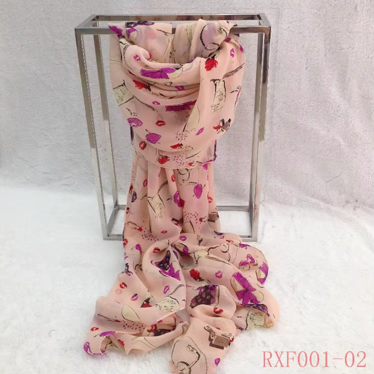 Écharpe en mousseline de soie pour femmes, nouvelle mode, imprimé lèvres, châle, style à la mode, grande taille 140x150cm